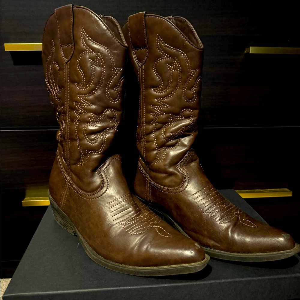 Rampage Brown Cowgirl Boots